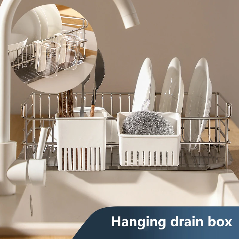 1 Pc Hanging Plastic Drainage Organizer Storage Basket Kitchen Bathroom Mini Organizers Portable Storage Box Container