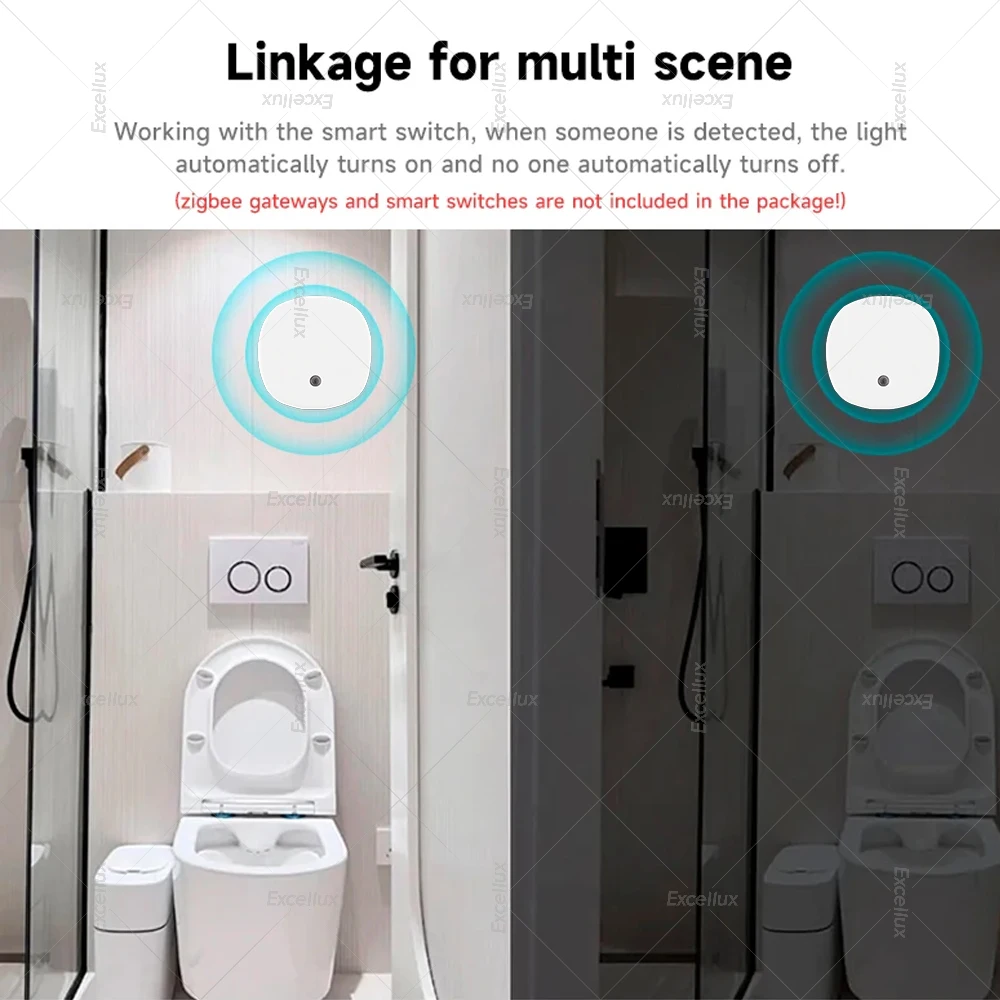 Detector de presencia humana Tuya Zigbee, Sensor de movimiento de Radar MmWave Smart Life con Monitor de detección de distancia de luminosidad, respiración