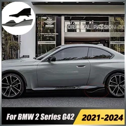 For BMW 2 Series G42 Coupe M235i 2022-2024 2 Door Side Skirt Splitter Corner Cover Carbon Fiber Look Car Lower Kit Canard Guard