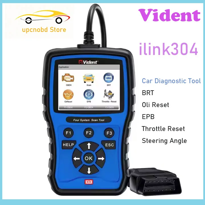 Newest Vident ILINK304 OBD2 Scanner PCM TCM ABS SRS 4 System Car Diagnostic Tool BRT/Oli Reset/EPB/Throttle Reset/Steering Angle