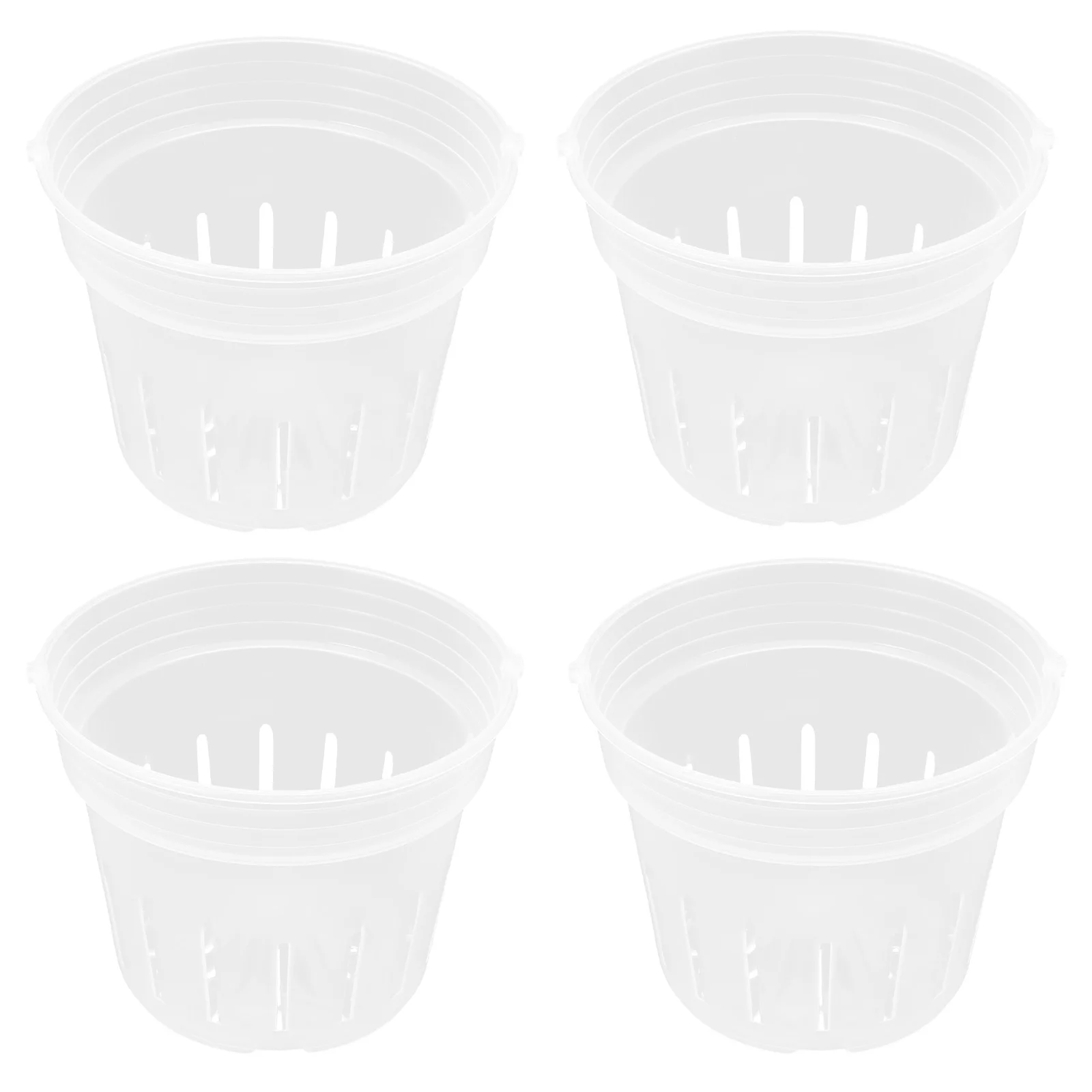 

4 Pcs Plastic Flowerpots Small chid Nursery Containers Lightweight Breathable Holes Excellent Texture Permeability