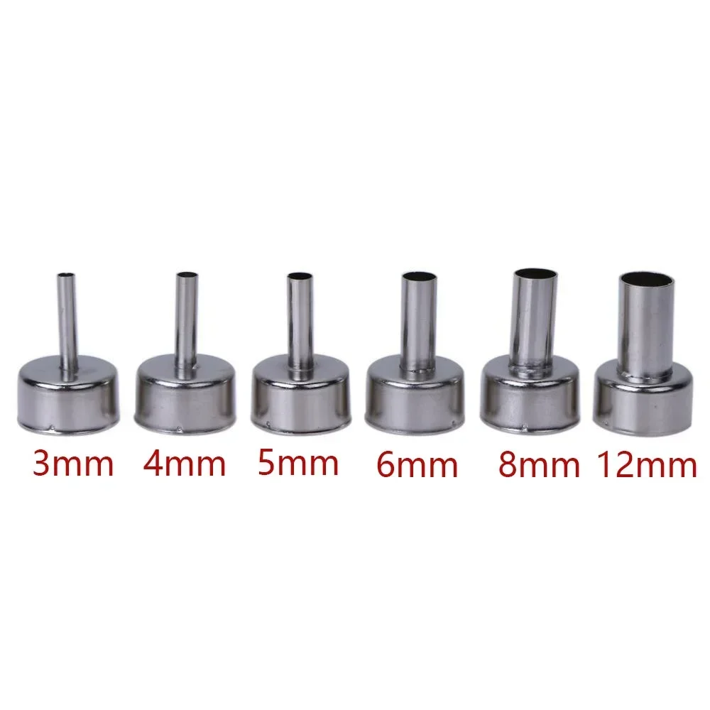 6pcs Universal Nozzle For 858 Series Heat Resistant Soldering Station 22 Mm Heat Resistant Stainless Steel Hot Air Station