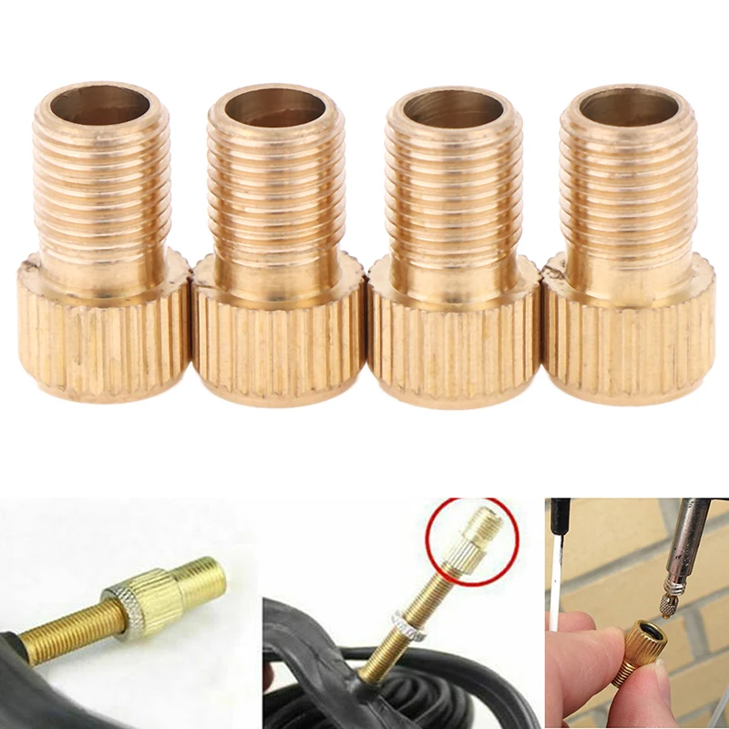 

4pcs/set Bicycle Air Nozzle Converter Head Alloy Metal Tyre Valve Adapter Road Bike Cycling Pump Tube MTB Puncture Repair Parts