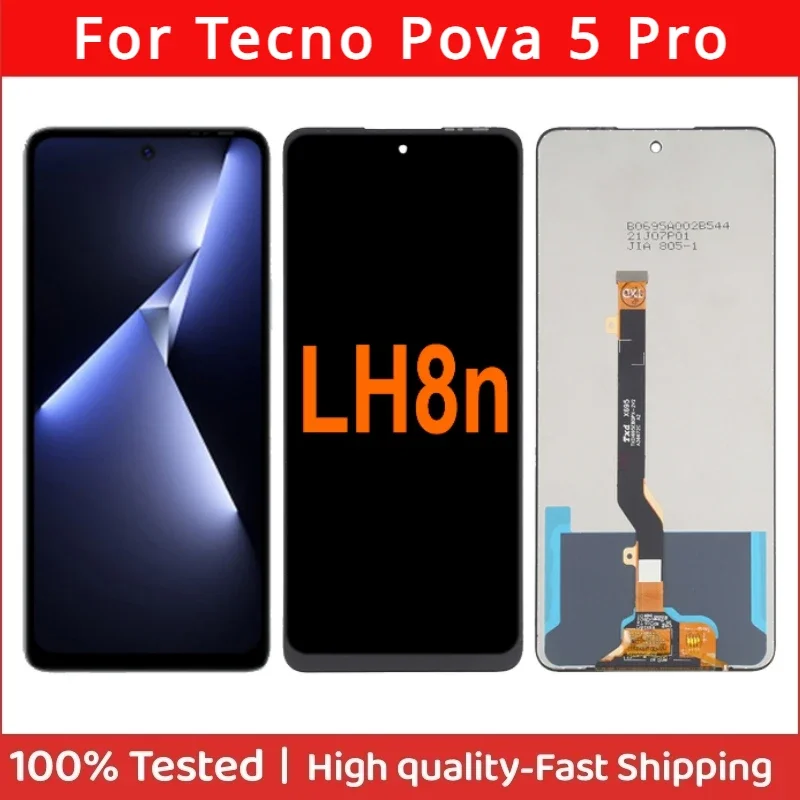 6.78'' IPS For Tecno Pova 5 Pro LH8n LCD Display Touch Screen Digitizer Assembly Parts