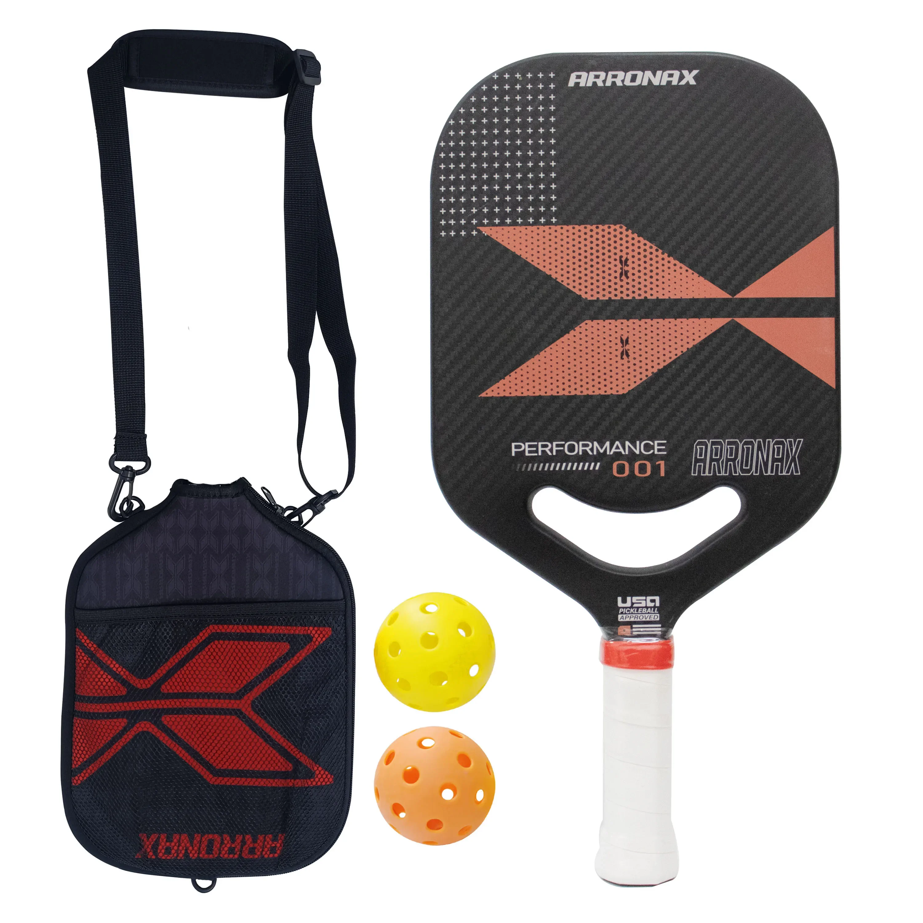 Thermoformed Pro Pickleball Racket, USAPA Compliant, Graphite Textured Surface, 3K Twil Carbon Fiber Paddle, 20mm