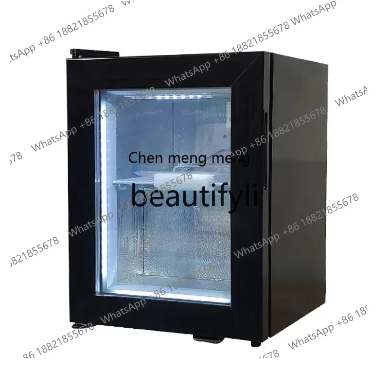Z189 a56 Glass Door Refrigerator Commercial Lockable Ice Cream Display Full Freezer Small Refrigerator Black