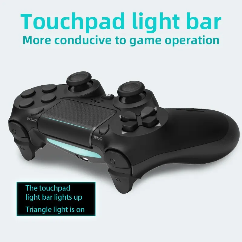 จอยควบคุมเกมรองรับบลูทูธ Data Frog สำหรับ PS4/slim/pro เกมแพดไร้สายสำหรับ PC จอยสติ๊กแบบสั่นสะเทือนคู่สำหรับ iOS/Android