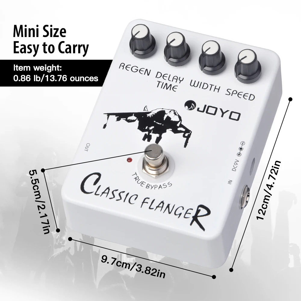 JOYO JF-07 CLASSIC FLANGER Guitar Pedal Metallic Flanger Sounds & Rapid Tremulous Vibrato Reminds of the 70's Rock