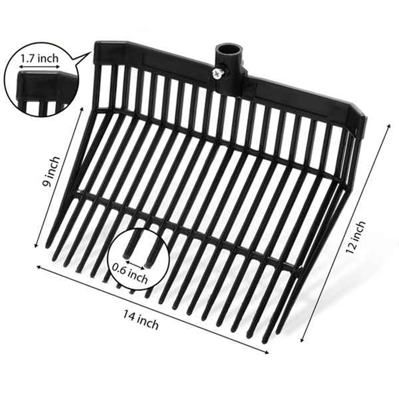 رأس بديل للشوكة ABGR-Manure، رأس Pitchfork، مشط ساد الحصان، لالتقاط السماد، رأس بديل للشوكة البلاستيكية