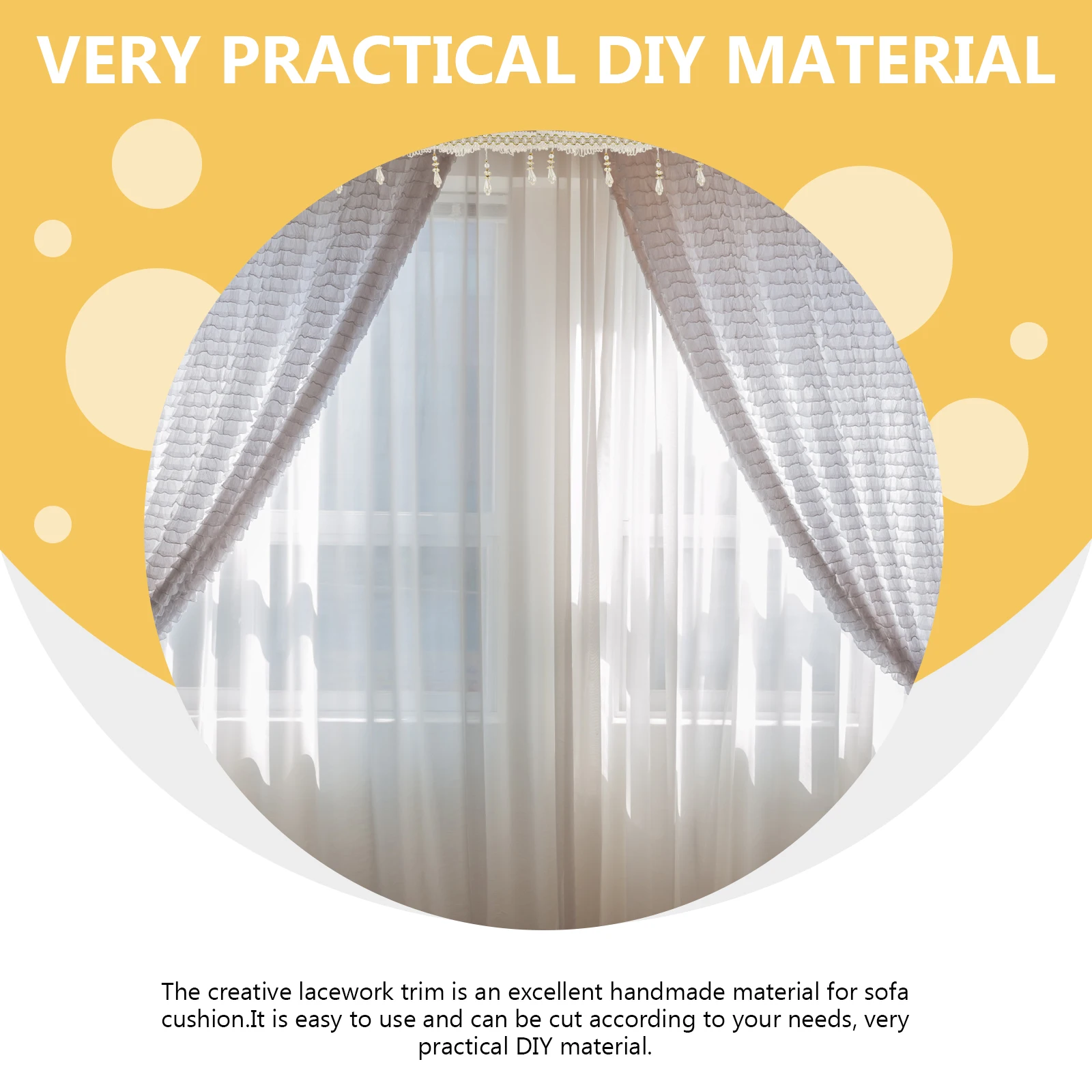 

Curtain Accessories Unique Trim Decor Lacework Bead Delicate Applique Polyester Edge Sofa Tablecloth Home