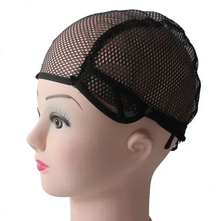 100PCSBreathable Wig Cap Hairnet Adjustable Nylon Weaving Mesh Wig Caps With Lace Straps For Making Wig