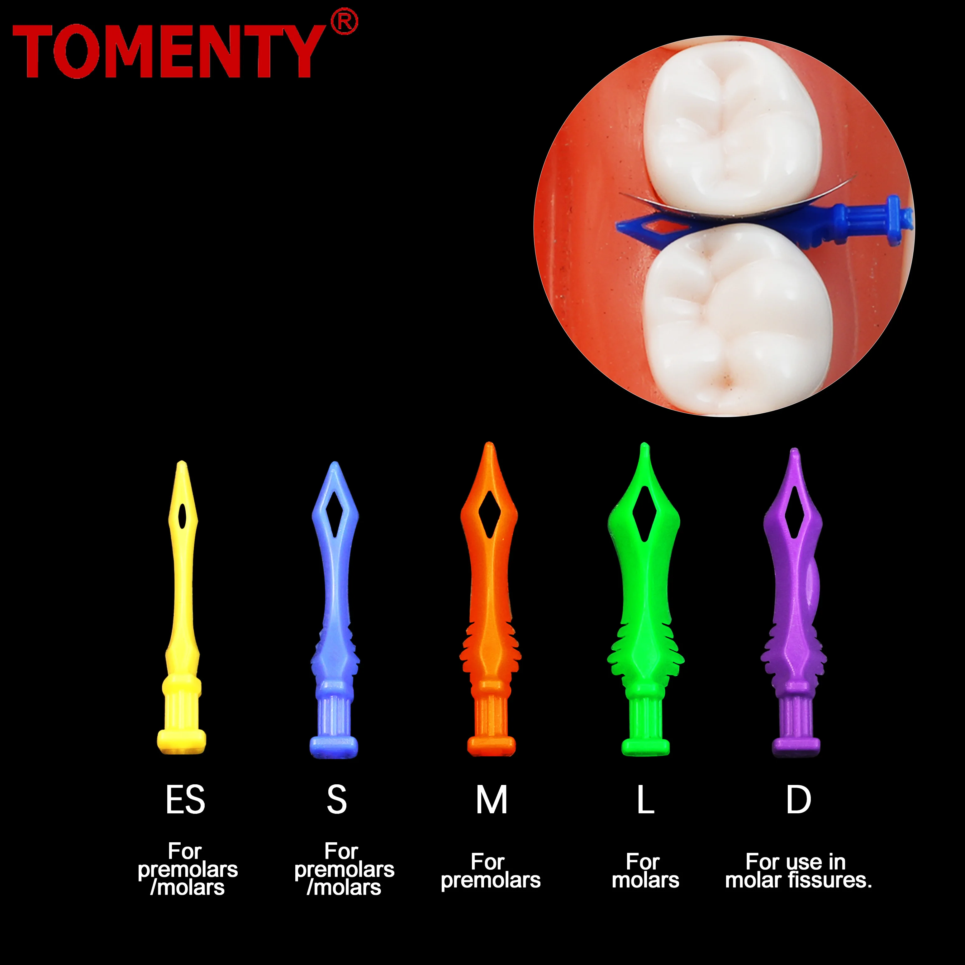 

Новые 40 шт./кор. TOMENTY стоматологические алмазные клинья одноразовые адаптивные межзубные зубы зазор композитные реставрационные материалы