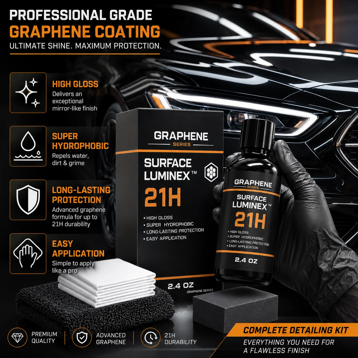 Graphene Nano Ceramic Coating Spray Car Hydrophobic Auto Body Shine Armor Wax Crystal Plating Quick Nano-Coating Paint Cleaner