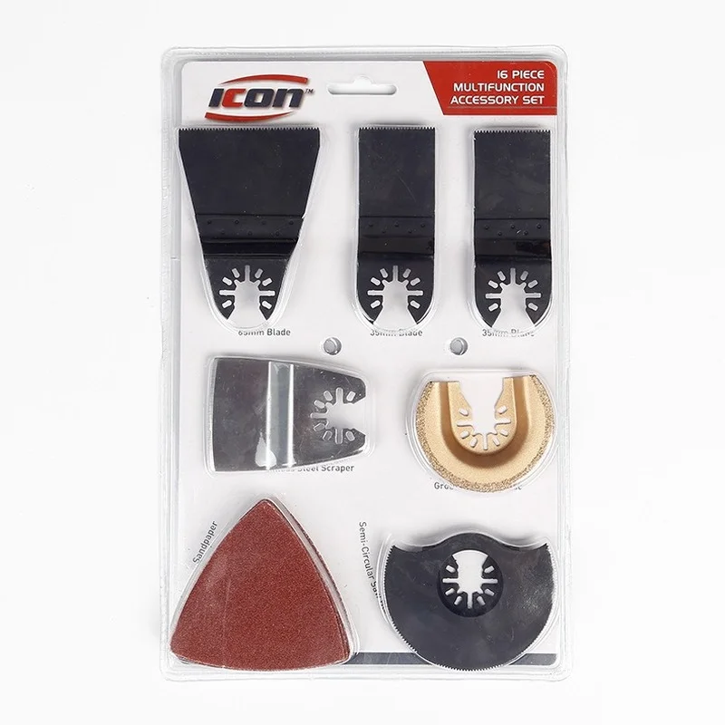 16pcs/set Oscillating Multitool Saw Blades Power Tool Bits Accessories Multitool Power Bit Renovation Worker Reusing Tool