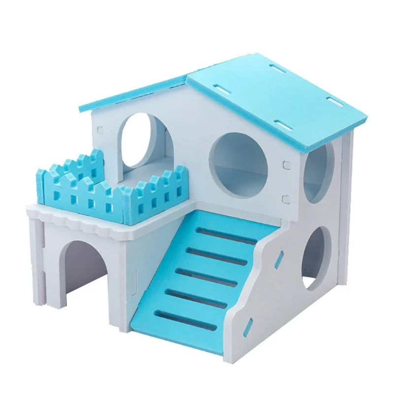 P82D Hamster Wooden House Villa Easy to Assemble Small Pets Climbing Toy Hideout Plush hammock Hamster ceramic hideout Hedgehog