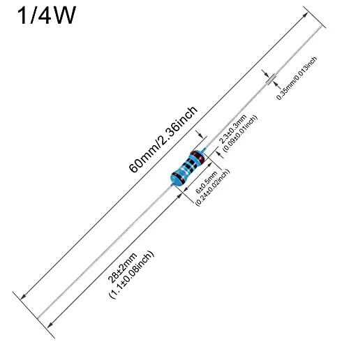 Resistencia de película metálica de 100 piezas, resistencia fija de 27 ohm, 1/4w (0,25 vatios), Valores múltiples de resistencia opcionales