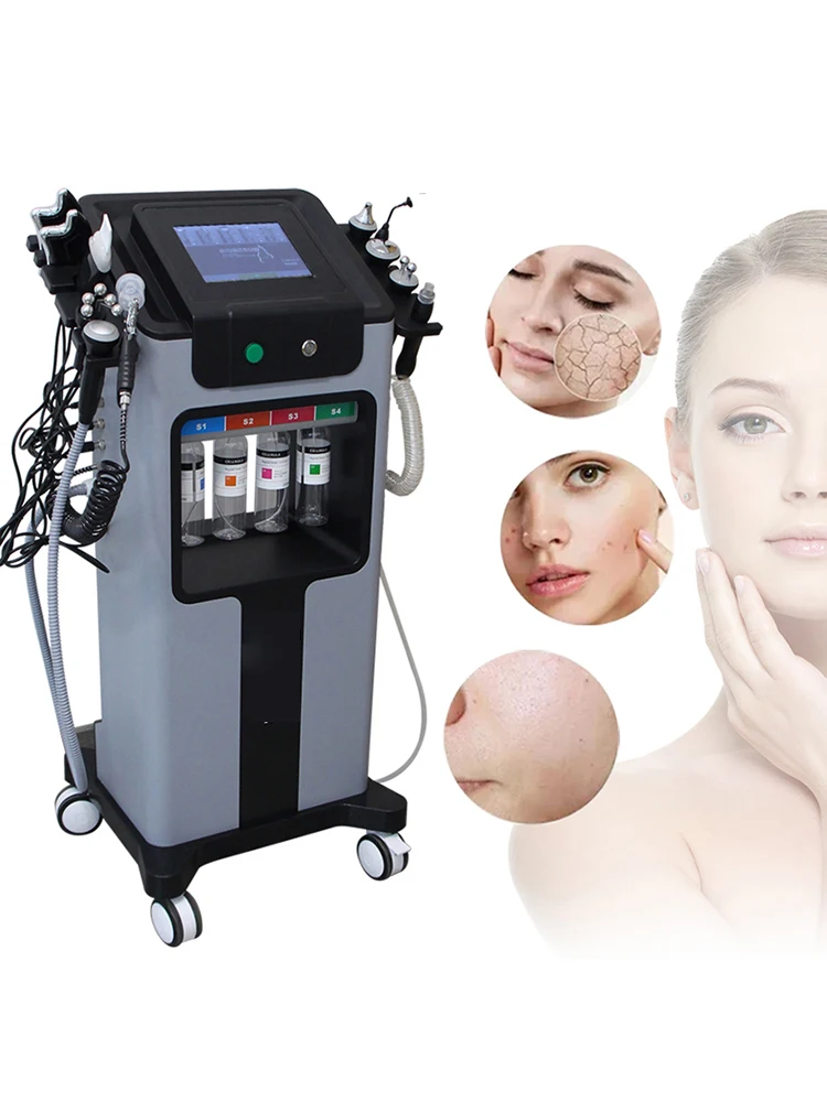 하이드로 박피술 기계 딥 페이셜 클리닝 아이 리프팅 워터 산소 스프레이, 스킨 케어 버블 스파 뷰티 디바이스, 10 인 1