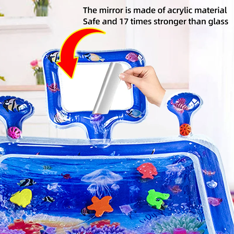 New Baby Water Mat With Mirror Inflatable Infant Toddler Water Play Mat Early Education Developing Summer Toy Dropshipping