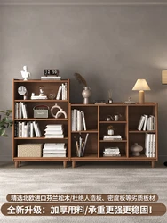 Estantería baja de pie de piso de madera maciza, estante de almacenamiento