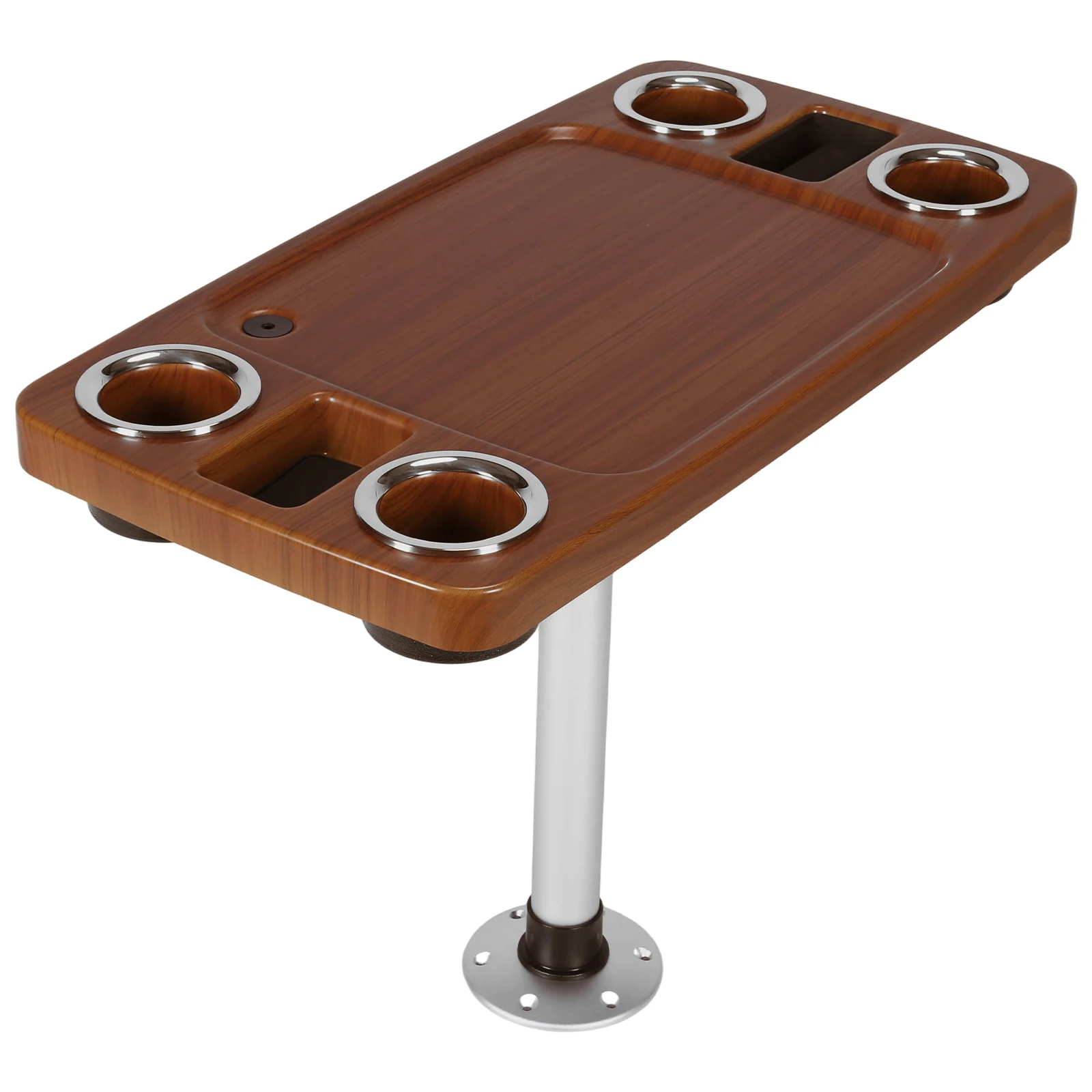 

Marine Commercial Vehicle Table 4 Drink Holders 2 Phone Stands 34X18 Inch Teak Lacquered Dining Table Plastic Ship Accessories