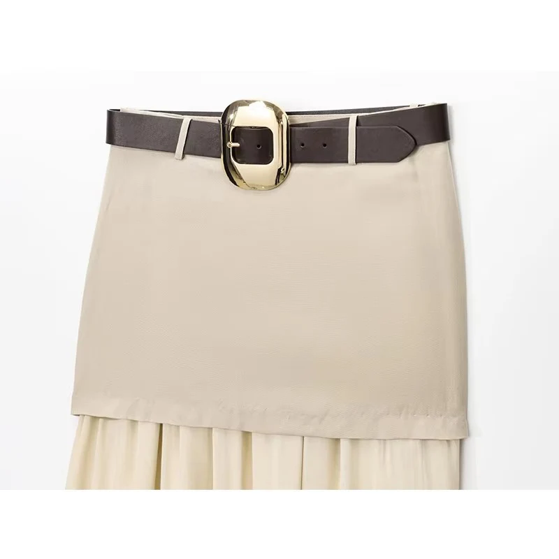 Con cintura che unisce gonne lunghe per le donne Moda 2025 New Chic elegante gonna longuette High Street Casual Holiday Beach Gonne