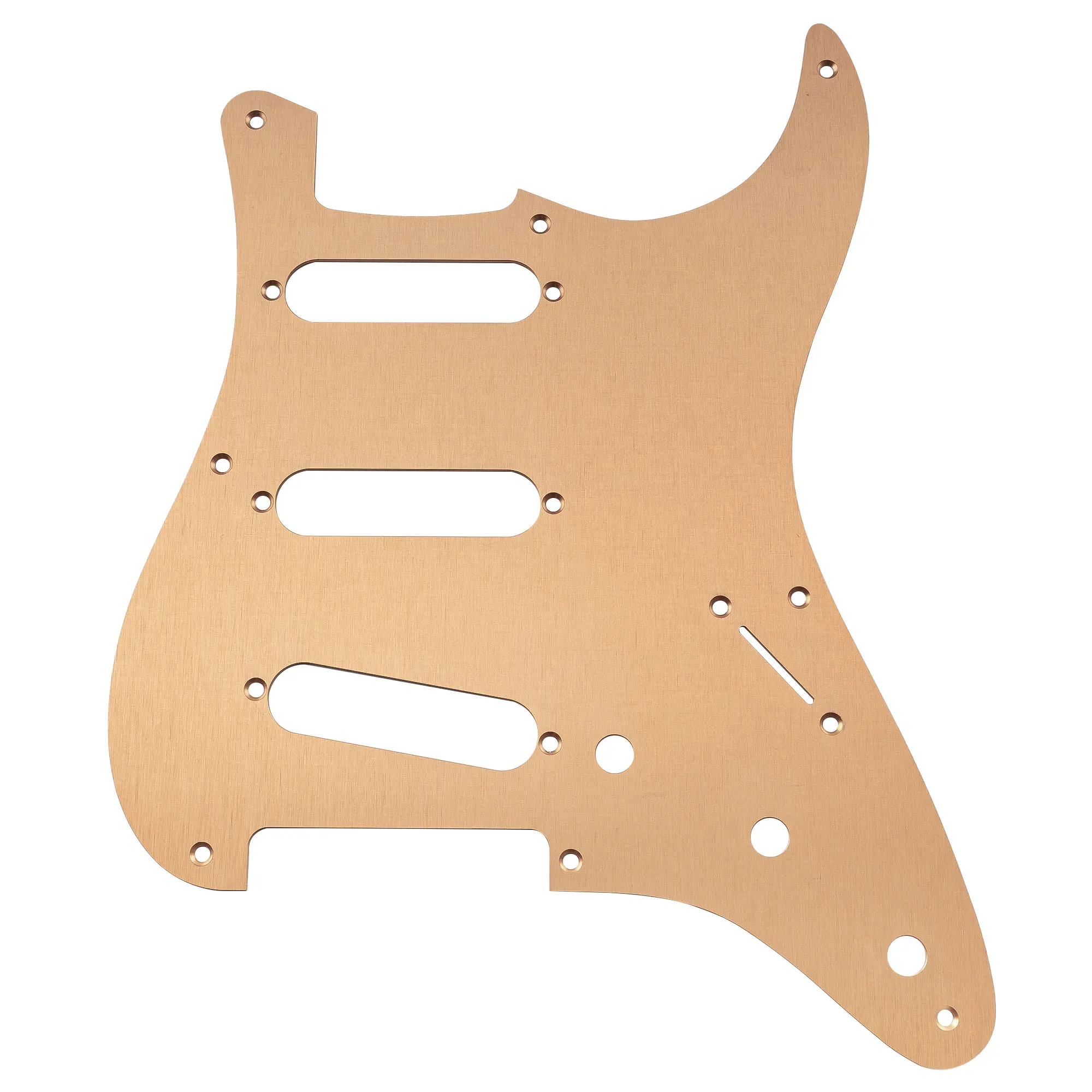 Musiclily Ultra 8 Holes Anodized Aluminum ST SSS Pickguard for China Made Squier Classic Vibe SQ CV 50s Reissue Vintage ST, Gold
