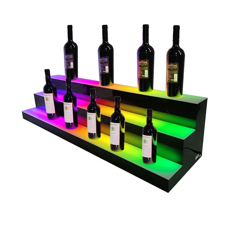 

Tinya Led Acrylic Wall Mounted Wine Racks 4 Ft LED Lighted Liquor Bottle Display Shelf LED Bar Beer Shelves for Liquor