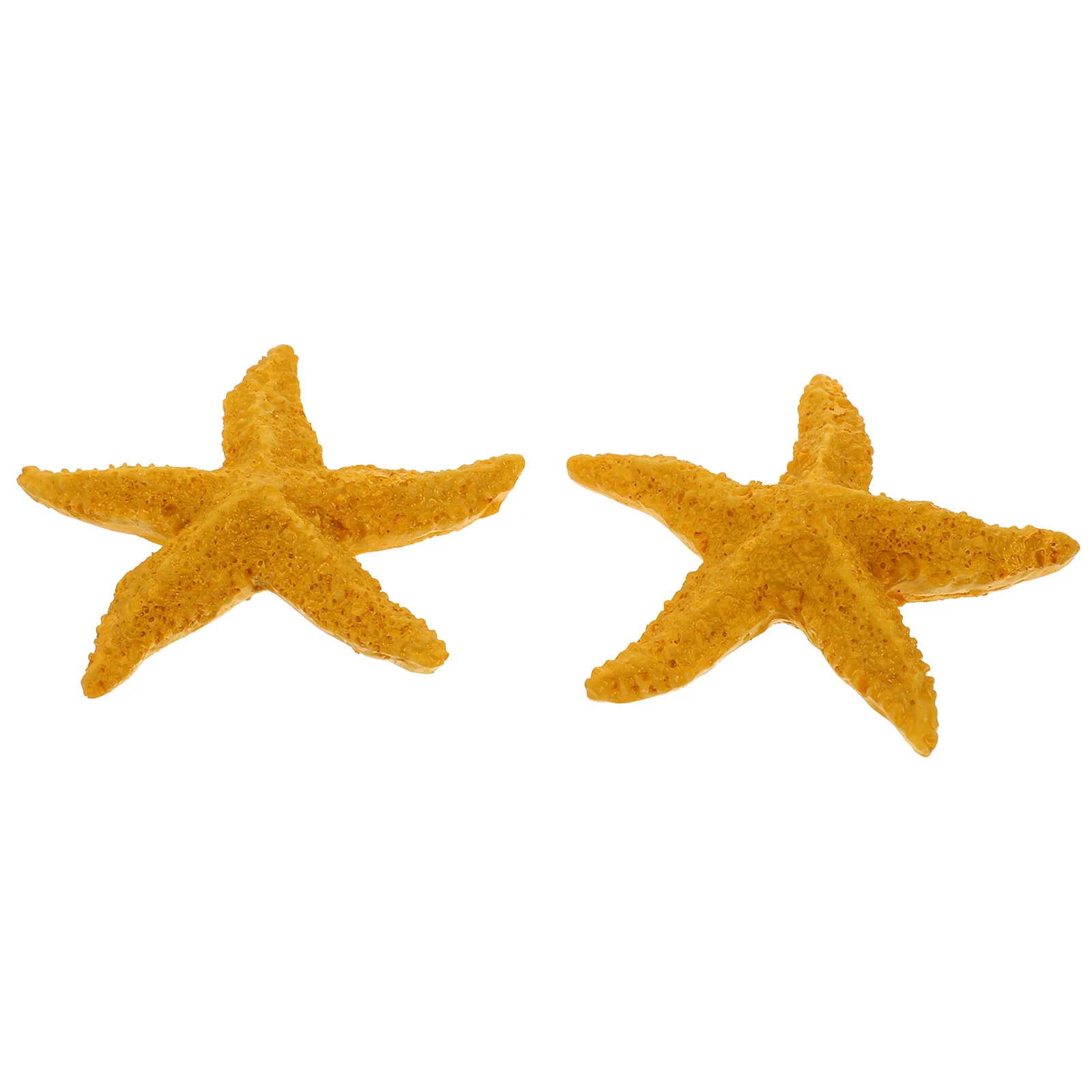 2 Pcs Five Finger Starfish Toy Artificial Marine Animals Decor Tank Statue Props Accessories Model Ornament Resin Seaside