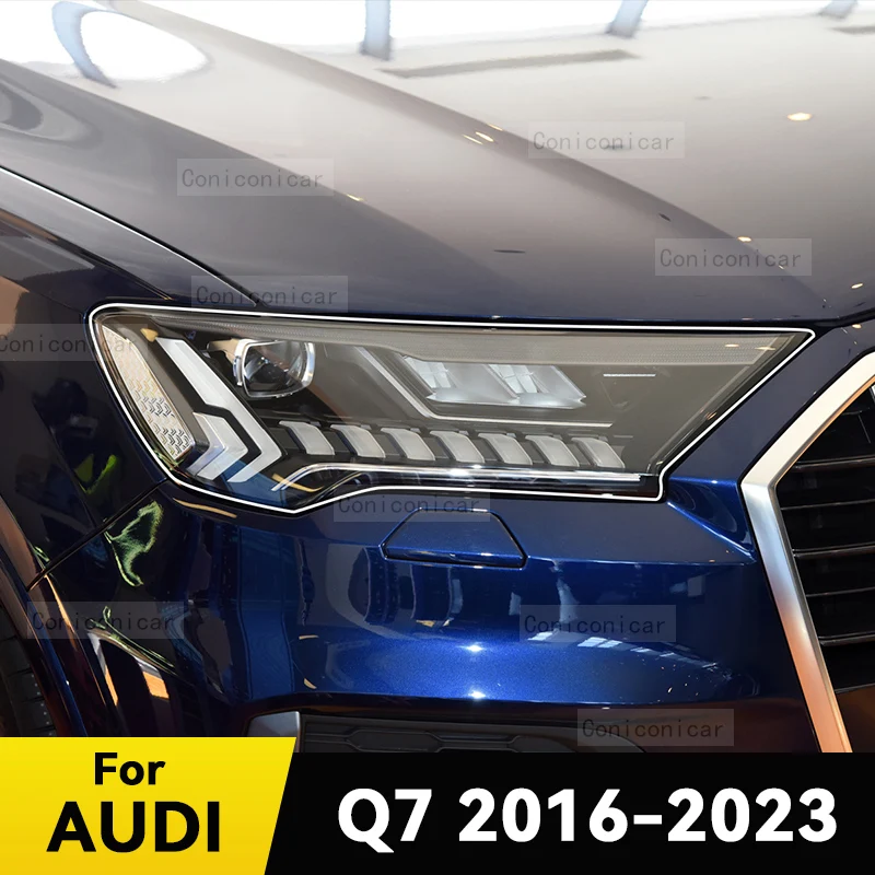 

For AUDI Q7 2016-2023 Car Headlight Protective Cover Film Front Light Transparent TPU Anti-scratch Headlamp Accessories Sticker