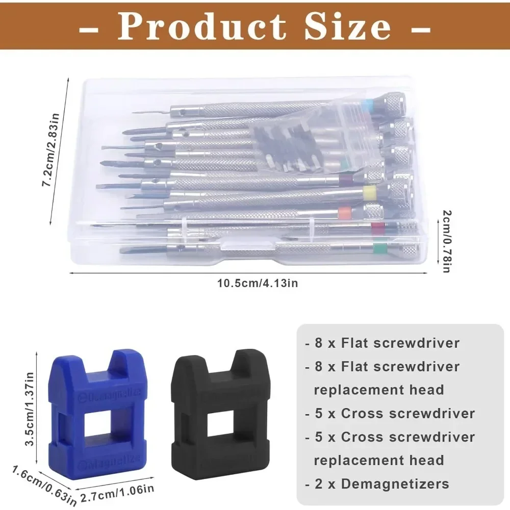 13Pcs Watch Screwdriver Set, Watchmakers Screwdrivers Precision Screwdriver Set for Watch Eyeglasses Clocks Jewelry Repair