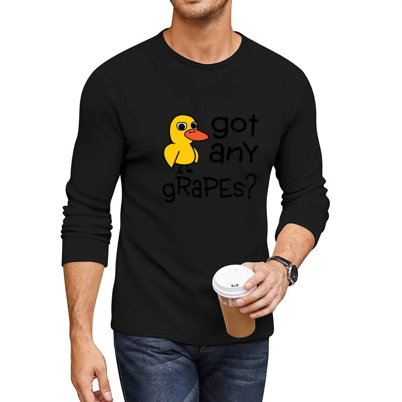 

Got Any Grapes - The Duck Song Long T-Shirt cute tops Anime t-shirt tops funny t shirts Men's clothing