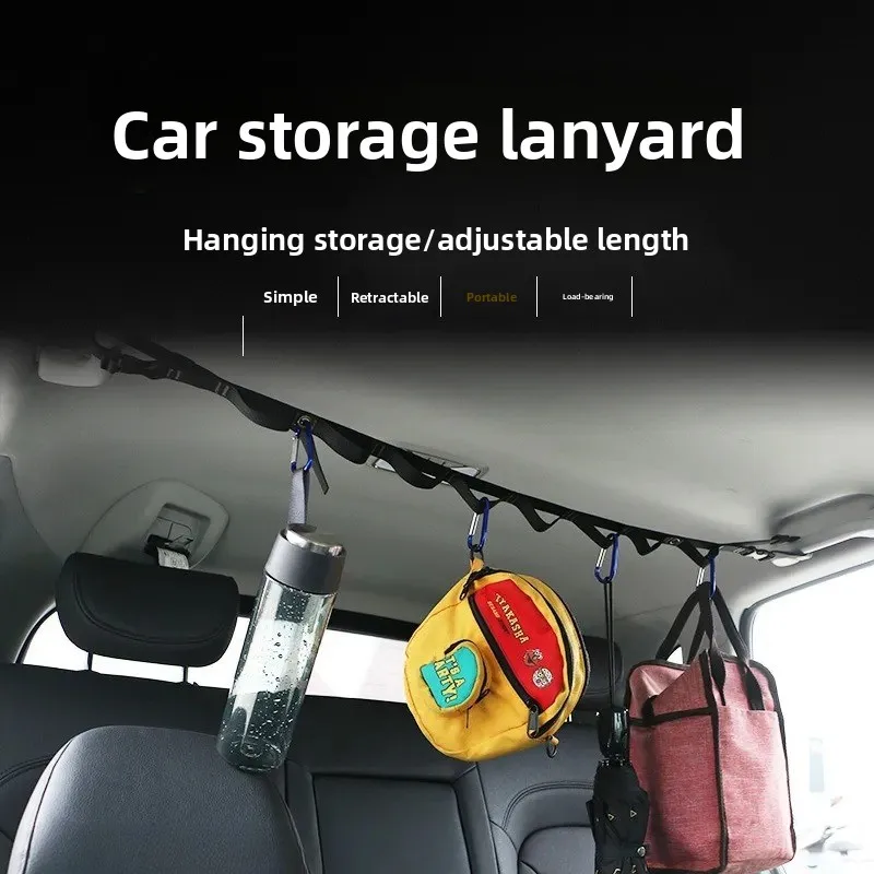 Multifunctional Adjustable Luggage Tie Down Strap for Auto Drying Clothes & Securing Cargo, Foldable Travel Camping Accessory