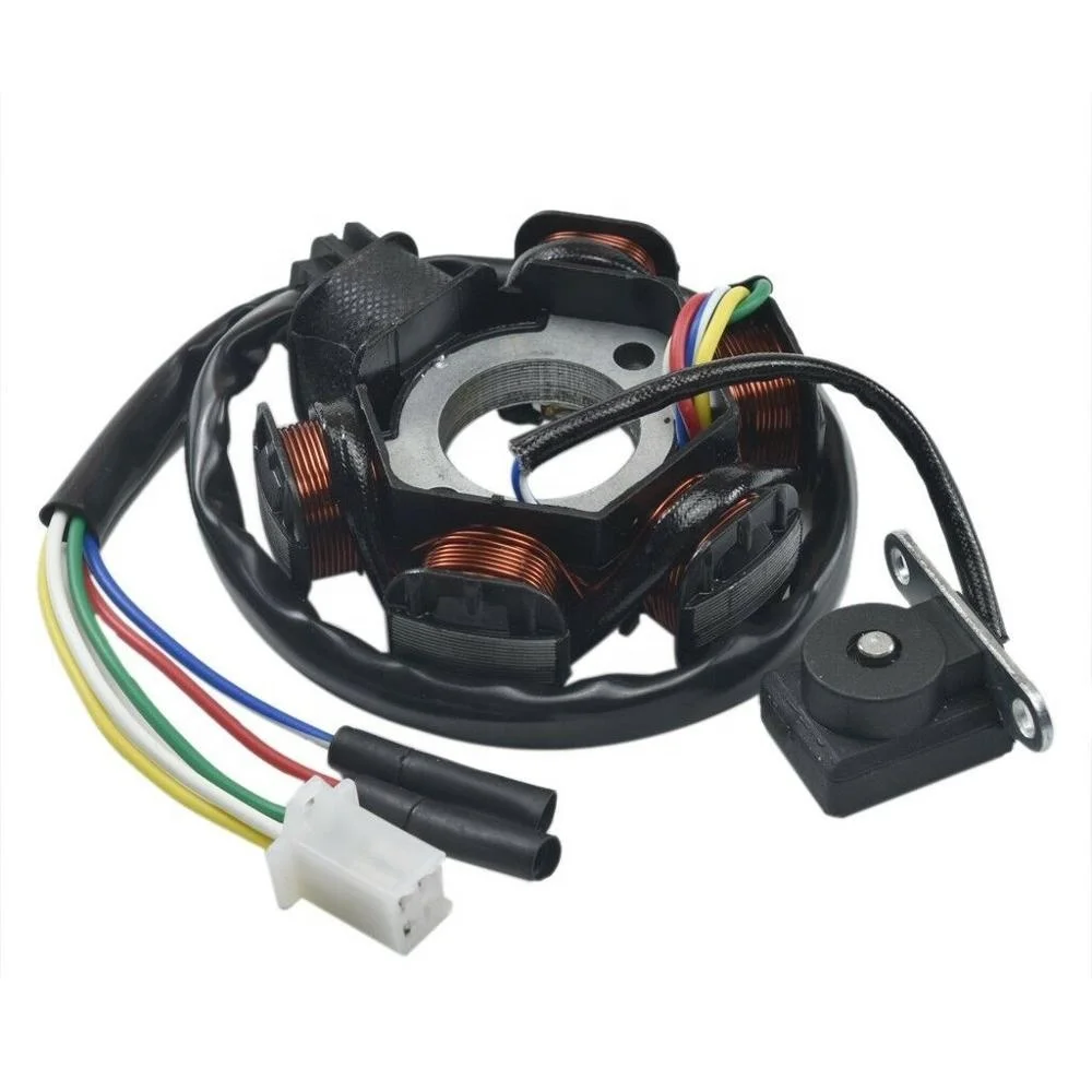 6 Coil 5 Wires GY6 125CC 150CC Magneto Stator for PIT Quad Dirt Bikes ATV Buggy-New Iron Material
