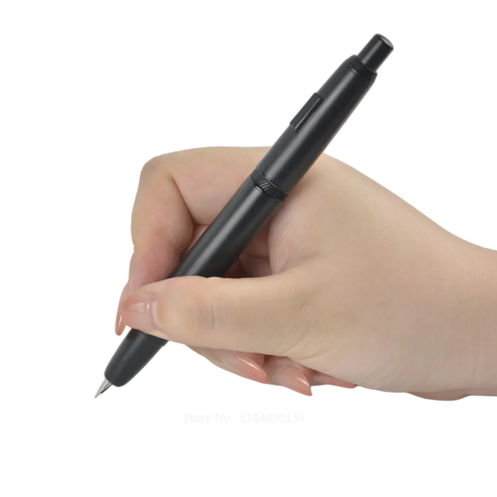 

Hot MAJOHN A1 Press Fountain Pen Retractable EF Nib 0.4mm Metal Matte Black Writing Ink Pen With Converter For Students Gifts