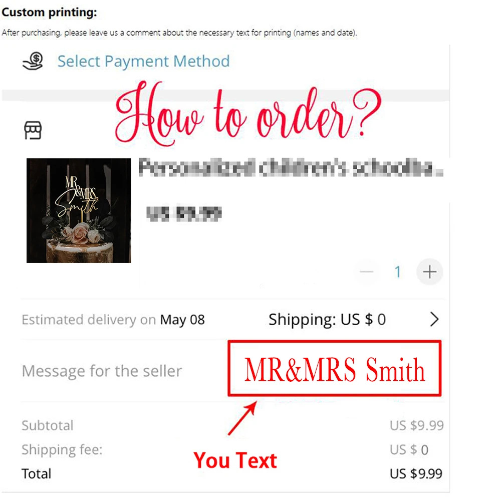 Personalized Rustic Cake Toppers Mirror Acrylic Wedding Cake Topper for Wedding Mr and Mrs Anniversary Engagemen Party Dec