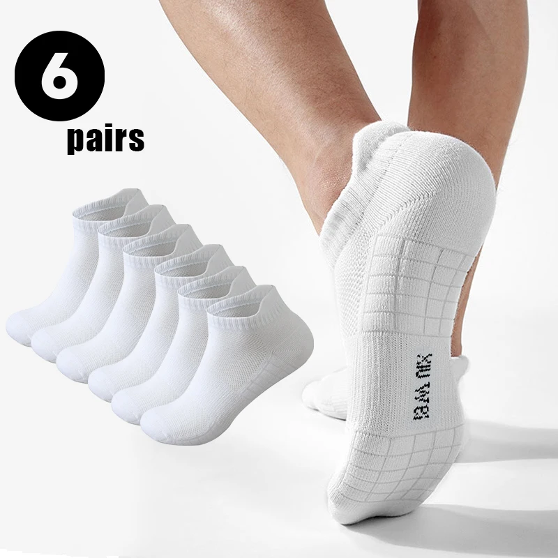 6 Pairs/Lot Men Running Socks Mesh Breathable Thin Sports Socks Men Basketball Socks Sweat Deodorant Hiking Cycling Socks