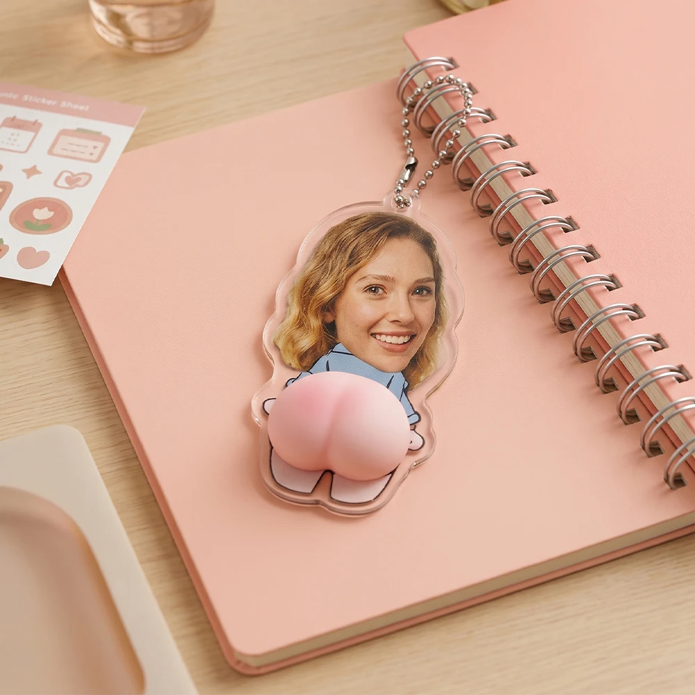 Custom Face Photo Keychain, Funny Gift