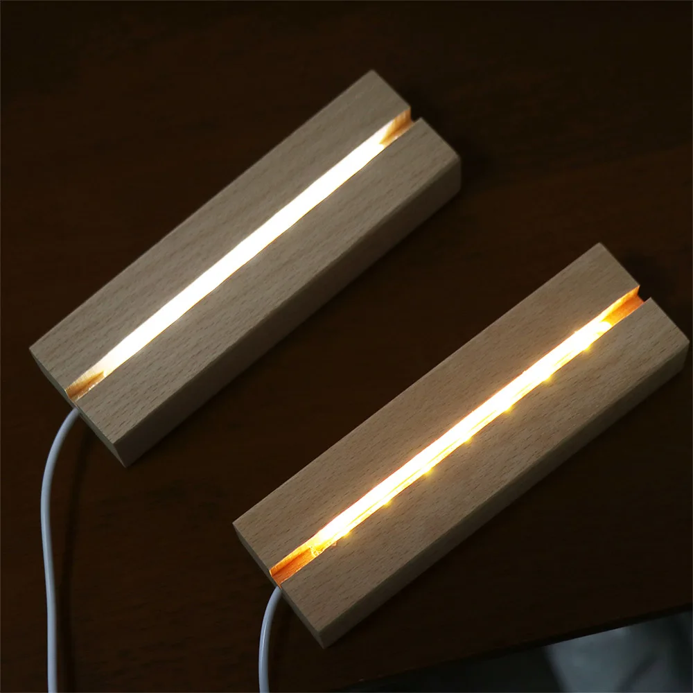 Display DIY Crystal Resin Base Holder Stand Warm/White Light Light Plate Base LED Lights Holder Night Light Base Night Lamp
