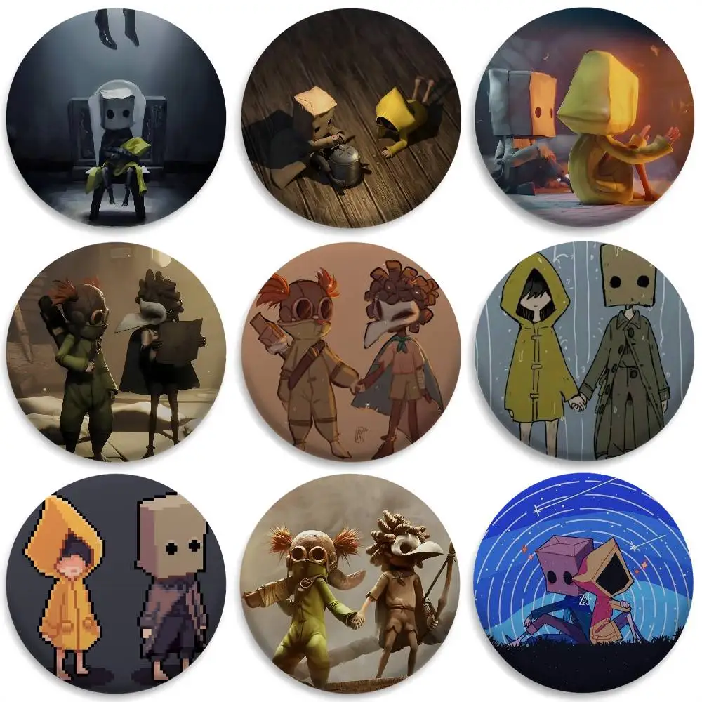 

L-Little N-Nightmares Game Badges Round Exquisite Badge Brooches Creative Pins For Clothes Hat Backpack Gift Accessories