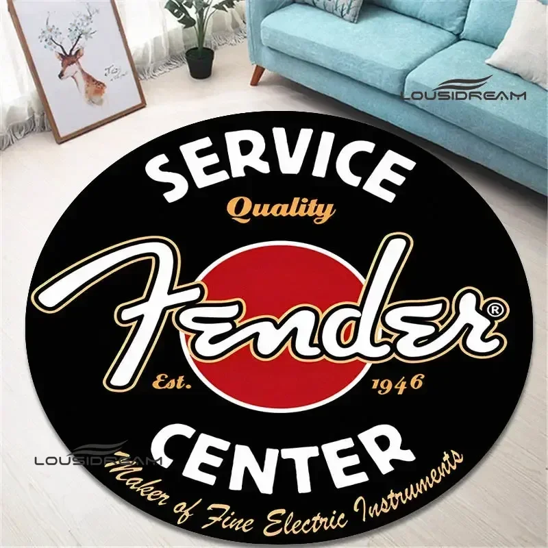 Fender Guitar Round Carpet Fashion Play Carpet Living Room Bedroom Carpet Doormat Birthday Gift Rug Kawaii Rug Birthday Gift