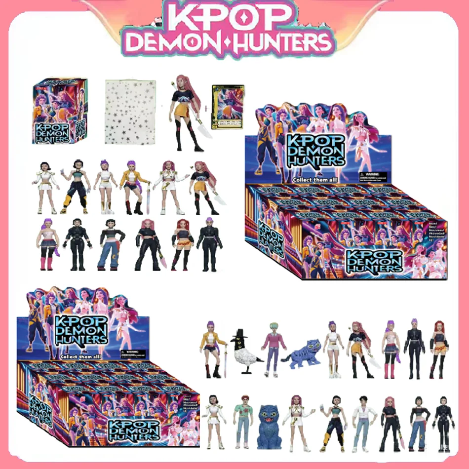 2 styles Kpop chasseurs de démons figurine boîte aveugle jouet Derpys tigre Rumi Mira Zoey chatte Figurine poupée pour les Fans cadeau jouet mystère