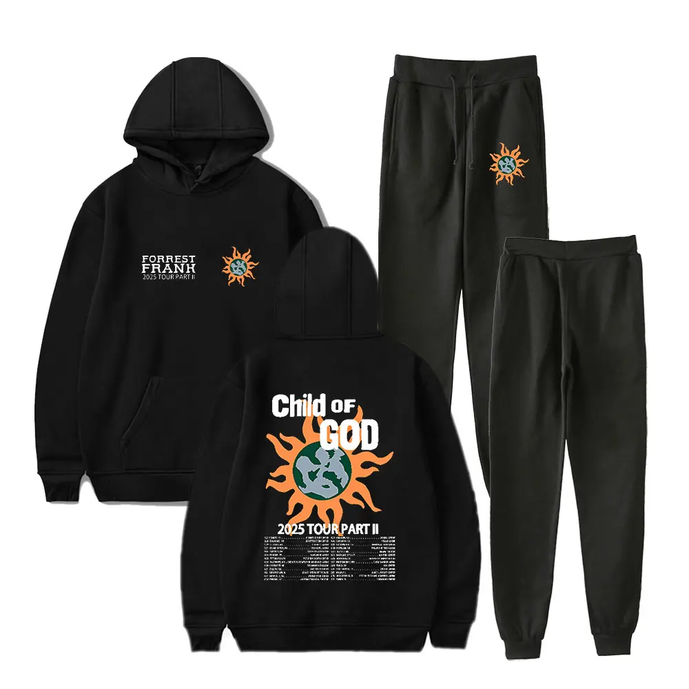 

Forrest Frank Child Of God 2025 Tour Part 2 Hoodie Suit Pocket Drawstring Hoodie Streetwear Man/Woman 2 Pieces Sets