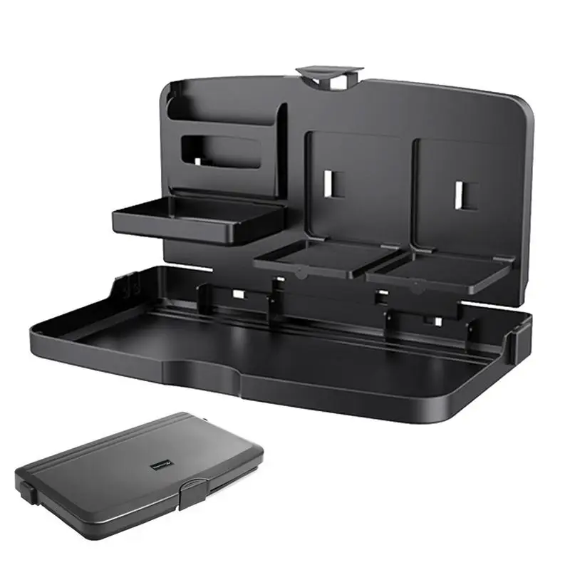 

Car Seat Folding Tray Folding Drink Table Car Seat Back Food Tray Take Away Food Eating Table Car Space-Saving Tray For Cell