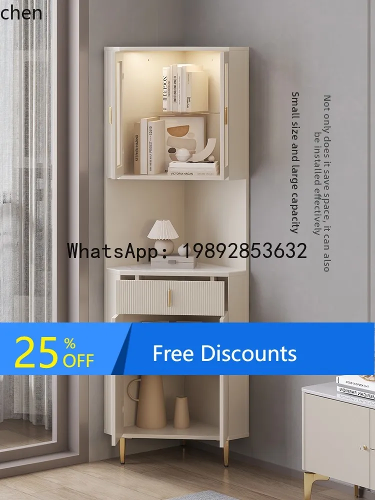 

B1 Corner Cabinet Living Room Corner Triangle Cabinet Against the Wall Light Luxury Wine Locker Glass Door