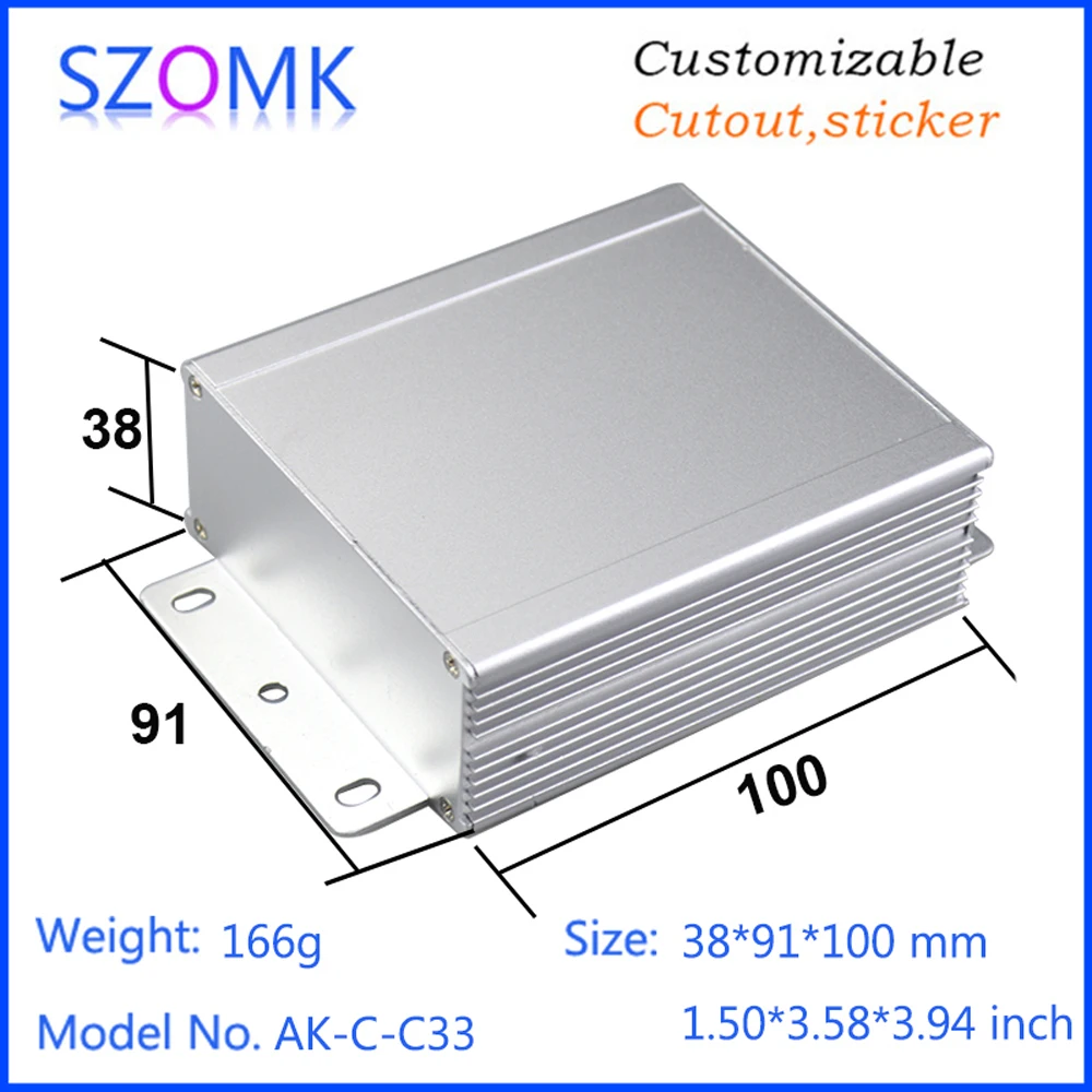 4 Pcs alumium project box extruded enclosure case 38*91*100mm aluminium amplifier electrical distribution box aluminum housing