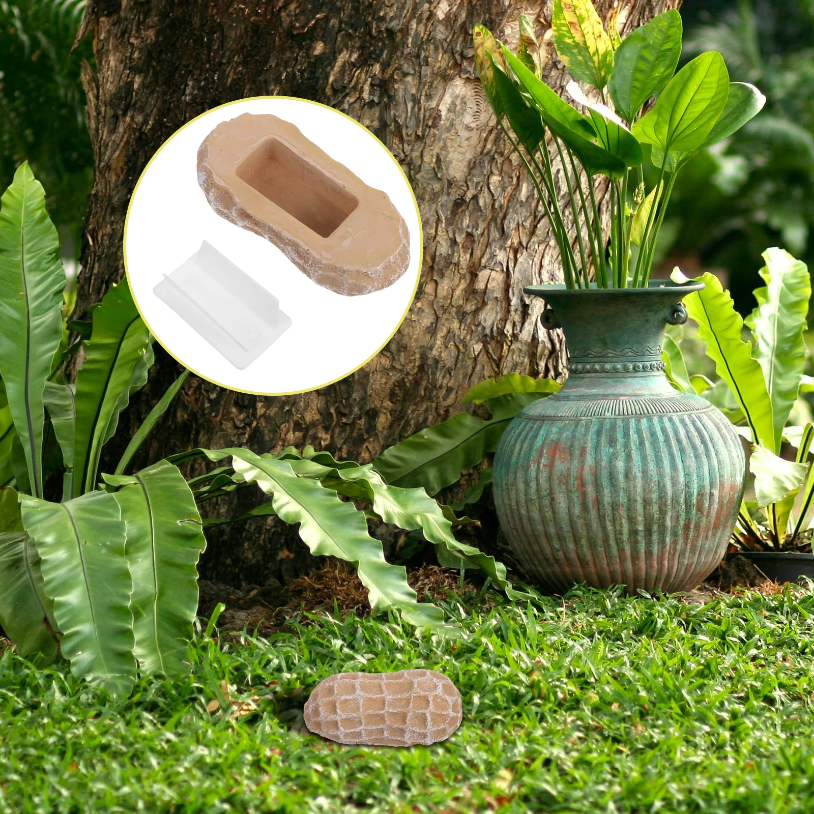 

Resin Peanut Hider Outdoor Waterproof Hidden Key Safe For Garden Yard Discreet Storage Case Fake Peanut Key Holder Lock Box