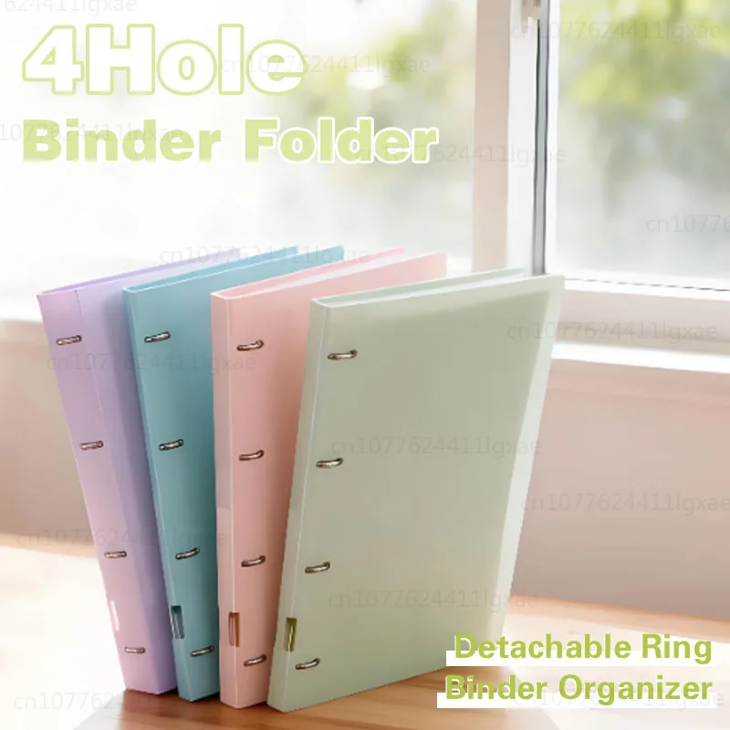 2025 New A4 4-Hole D-Type Clip Blue PP Folder Perforated Transparent Binder Folder A4 Folder