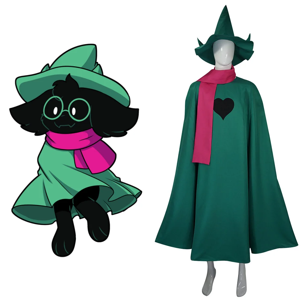 Deltarune Ralsei Cosplay Costume Robe Cloak Hat Adult Outfits