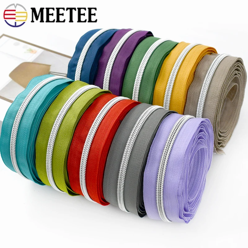 

5-30M 5# Meetee Zipper Tape Long Zippers Rolls To The Meter for Sewing Closures Tailor Ziper Repair Kit Cloth Coil Zip Accessory