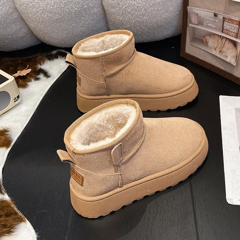 Women's new style snow boots, thick soled, fleece-lined, short boots, cold-proof boots, winter anti-slip, warm snow cotton shoes